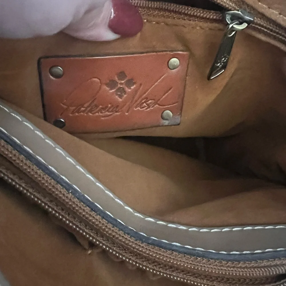 Patricia Nash Tan Leather Shoulder Bag with Tassels